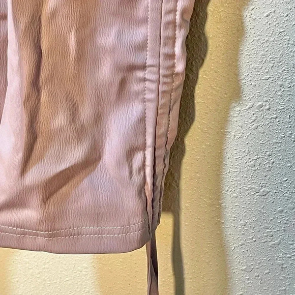 Unique21 Slip Dress Women UK 12 US 8 Gathered Side Satin Cowl Neck Zip Taupe NEW - Picture 9 of 11